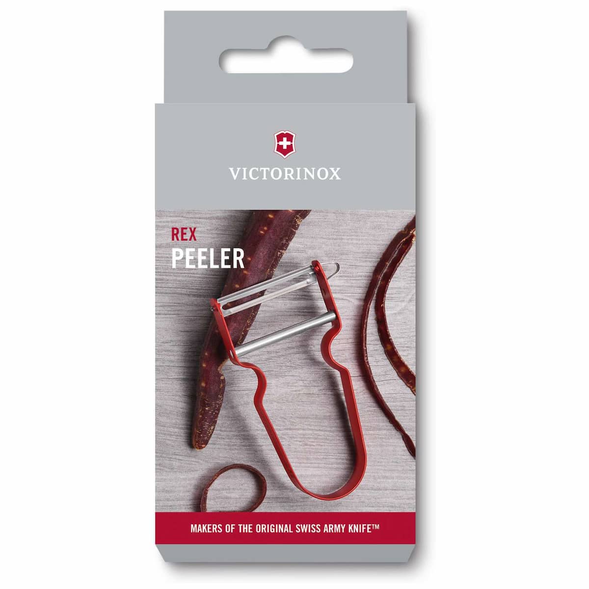 Victorinox Stainless Steel Peeler Horseshoe Red With Metallic Handle 6.0900.1