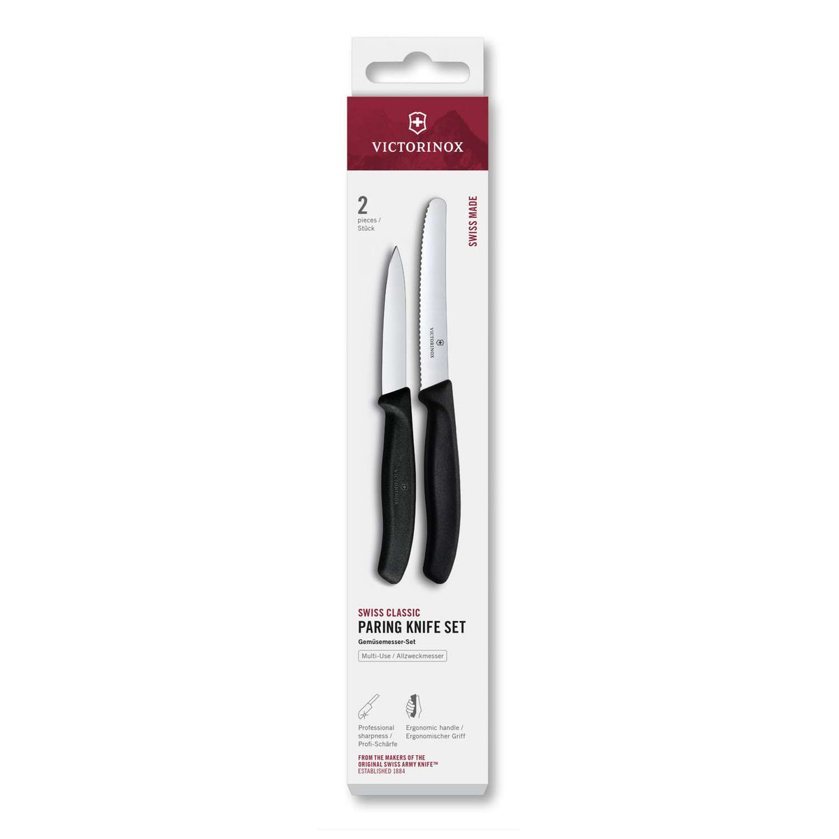 Victorinox Kitchen Knives Black Handles 2 pcs Set Swiss Classic 6.7113.2