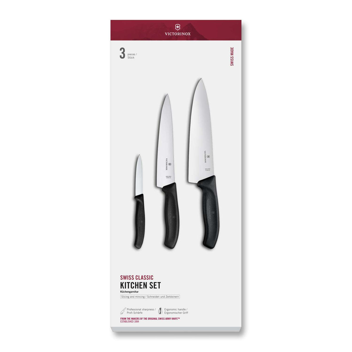 Victorinox Knives Set 3 pcs Gift Box Swiss Classic 6.7133.3G