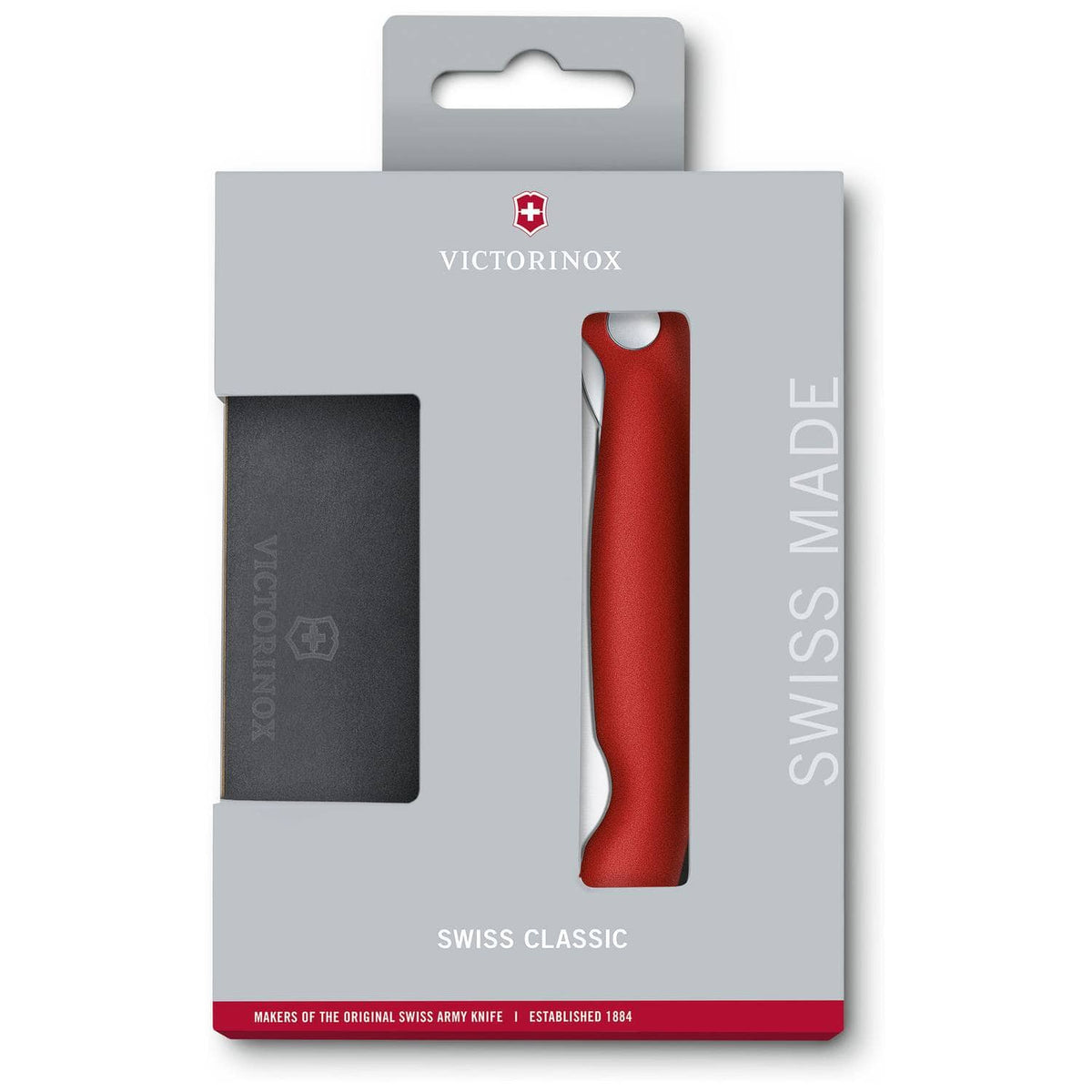 Victorinox Mini Cutting Board And Serrated Foldable Knife 11 cm Red Handle 2 pcs Set Swiss Classic 6.7191.F1