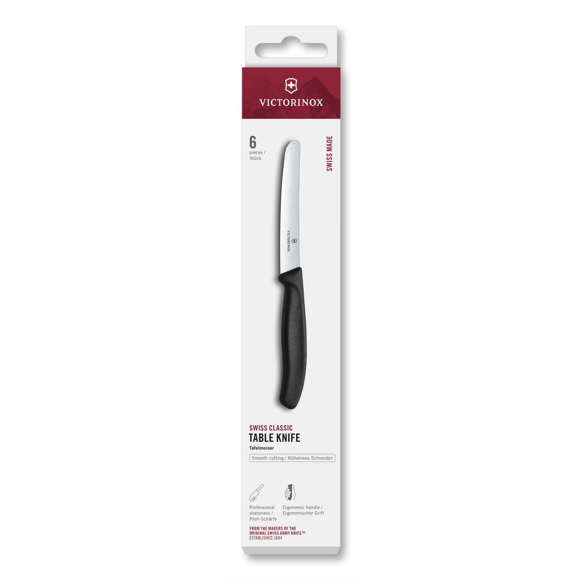 Victorinox Utility Knife 11 cm Black Handle 6 pcs Set Swiss Classic 6.7803.6
