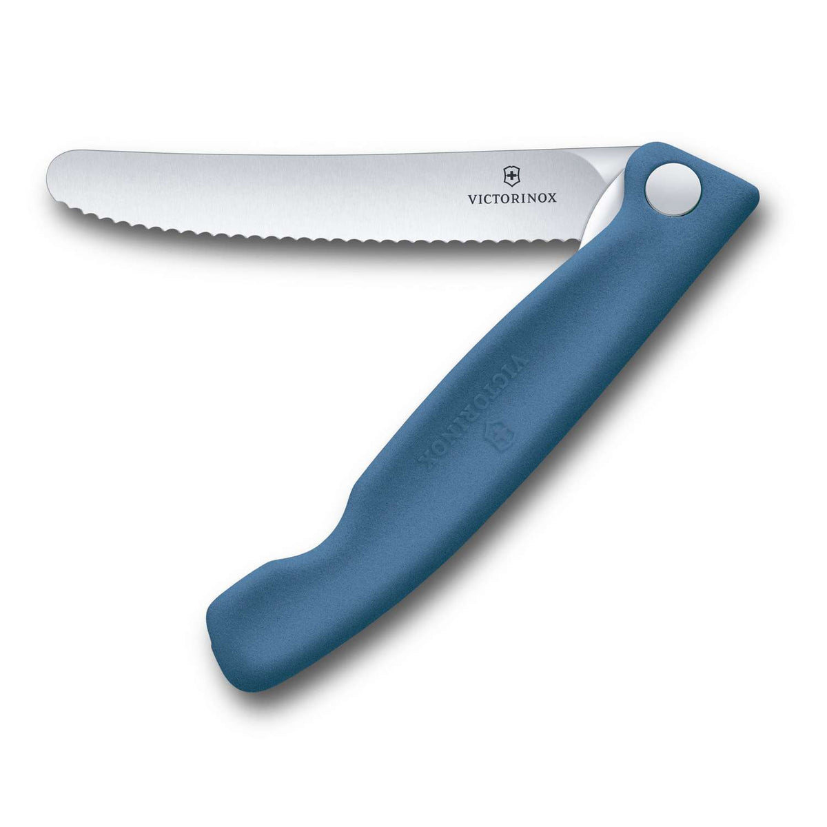 Victorinox Serrated Foldable Kitchen Knife 11 cm Blue Handle Swiss Classic 6.7832.FC1