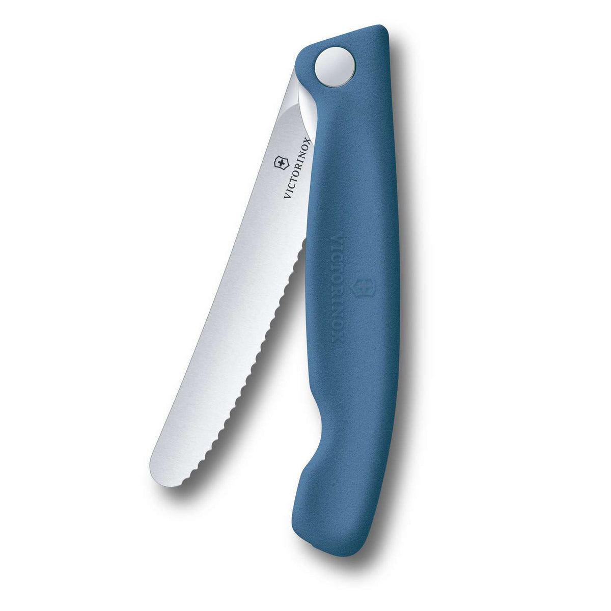 Victorinox Serrated Foldable Kitchen Knife 11 cm Blue Handle Swiss Classic 6.7832.FC1