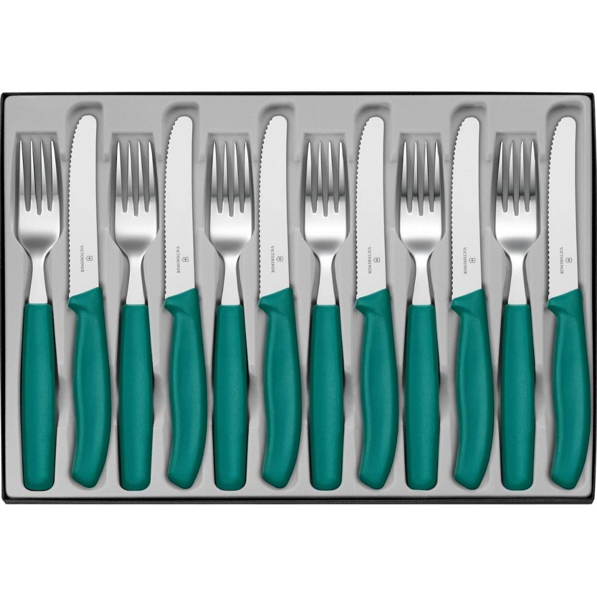 Victorinox Stainless Steel Cutlery Green 12 pcs Set Swiss Classic