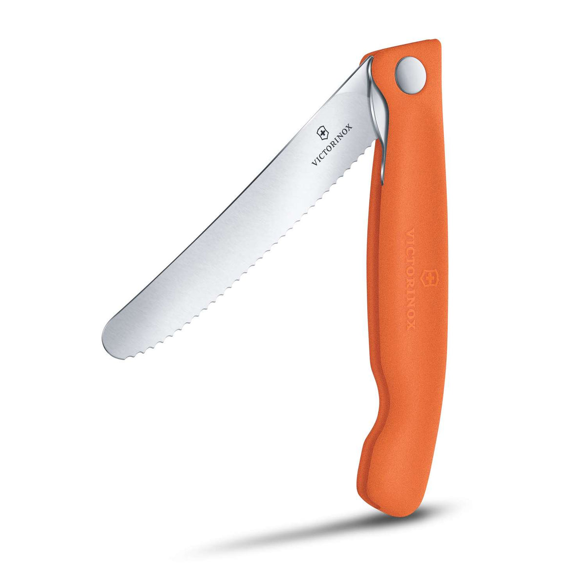 Victorinox Serrated Foldable Kitchen Knife 11 cm Orange Handle Swiss Classic 6.7839.FC1