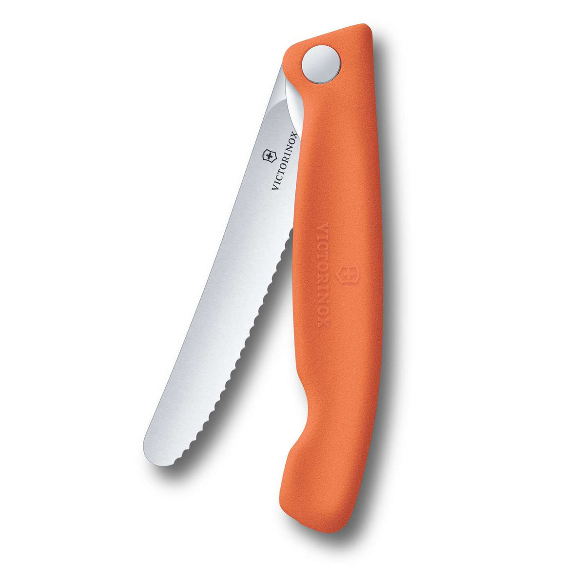 Victorinox Serrated Foldable Kitchen Knife 11 cm Orange Handle Swiss Classic 6.7839.FC1
