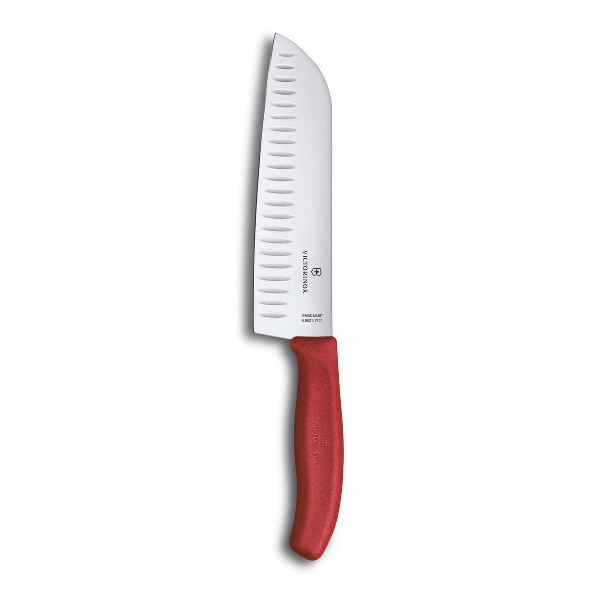 Victorinox Hollow Edge Santoku Knife 17 cm Red Handle Swiss Classic