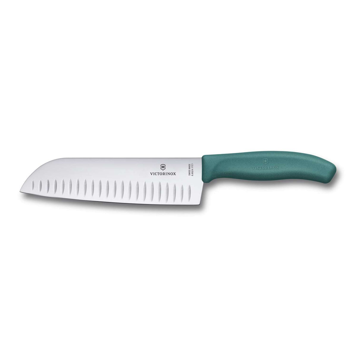 Victorinox Hollow Edge Santoku Knife 17 cm Green Handle Swiss Classic