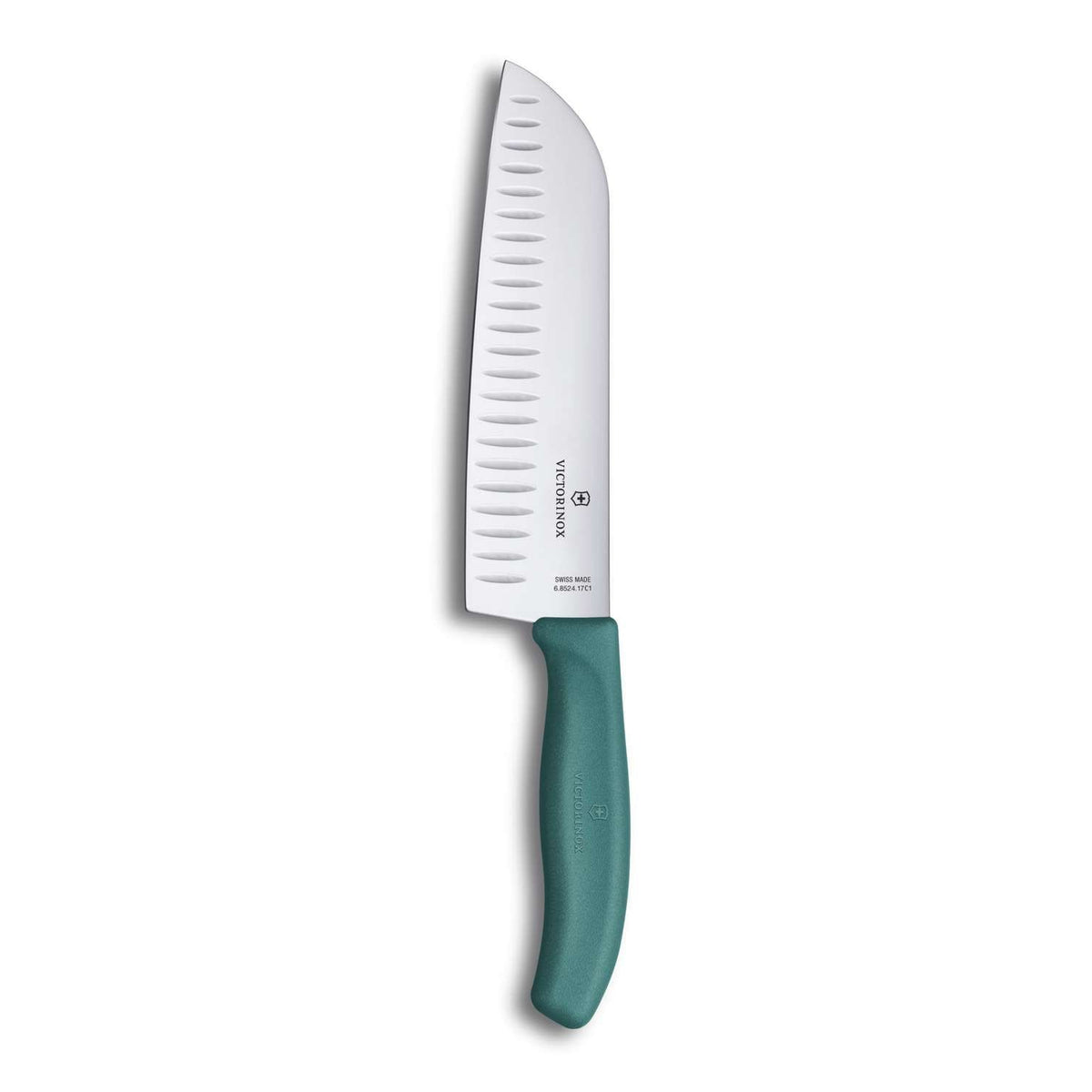 Victorinox Hollow Edge Santoku Knife 17 cm Green Handle Swiss Classic