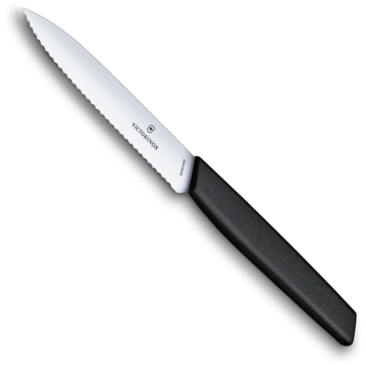 Victorinox Utility Knife 10 cm Serrated Black Swiss Modern 6.9003.10W
