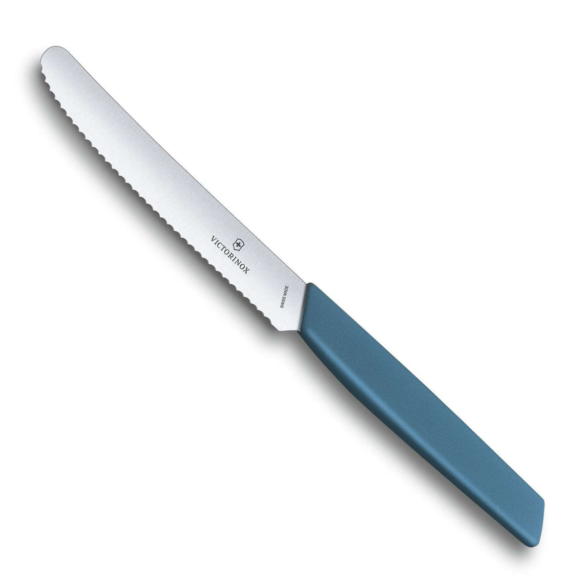 Victorinox Round Utility Knife 11 cm, Serrated, Blue Pastel Swiss Modern