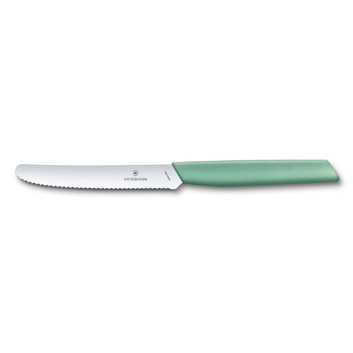 Victorinox Round Utility Knife 11 cm, Serrated, Green Pastel Swiss Modern