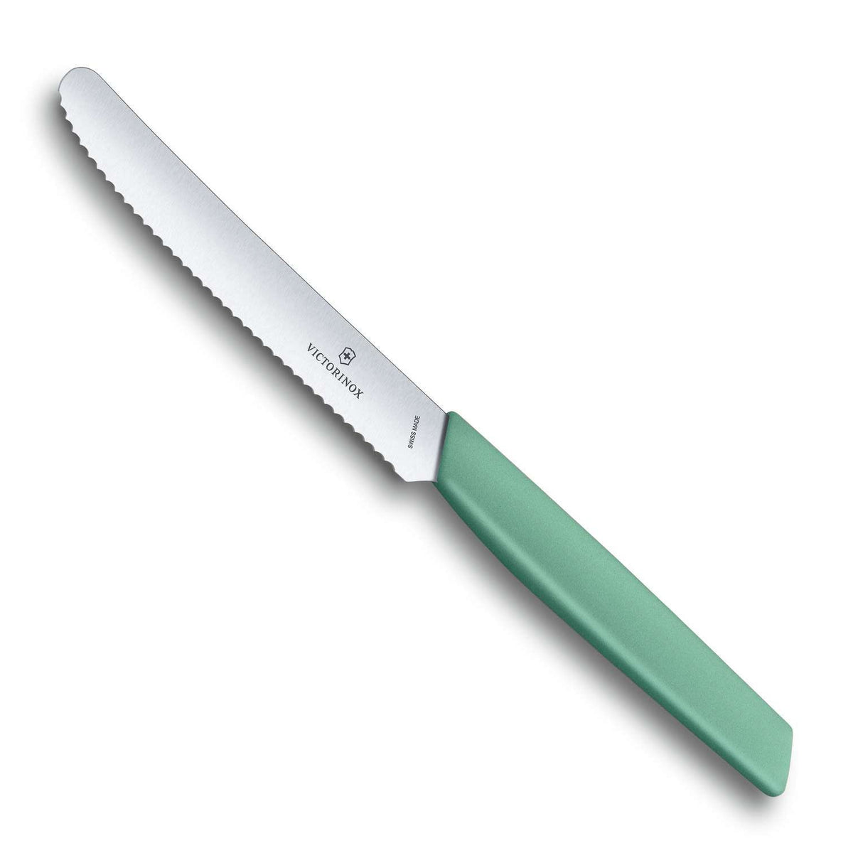 Victorinox Round Utility Knife 11 cm, Serrated, Green Pastel Swiss Modern