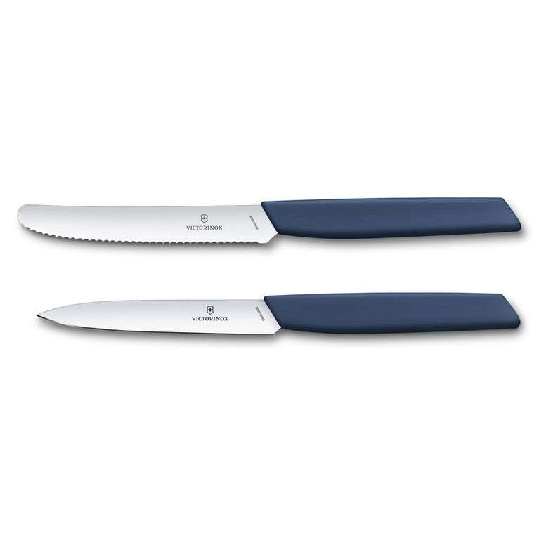 Victorinox Kitchen Knives Blue Handles 2 pcs Set Swiss Modern 6.9096.2L3