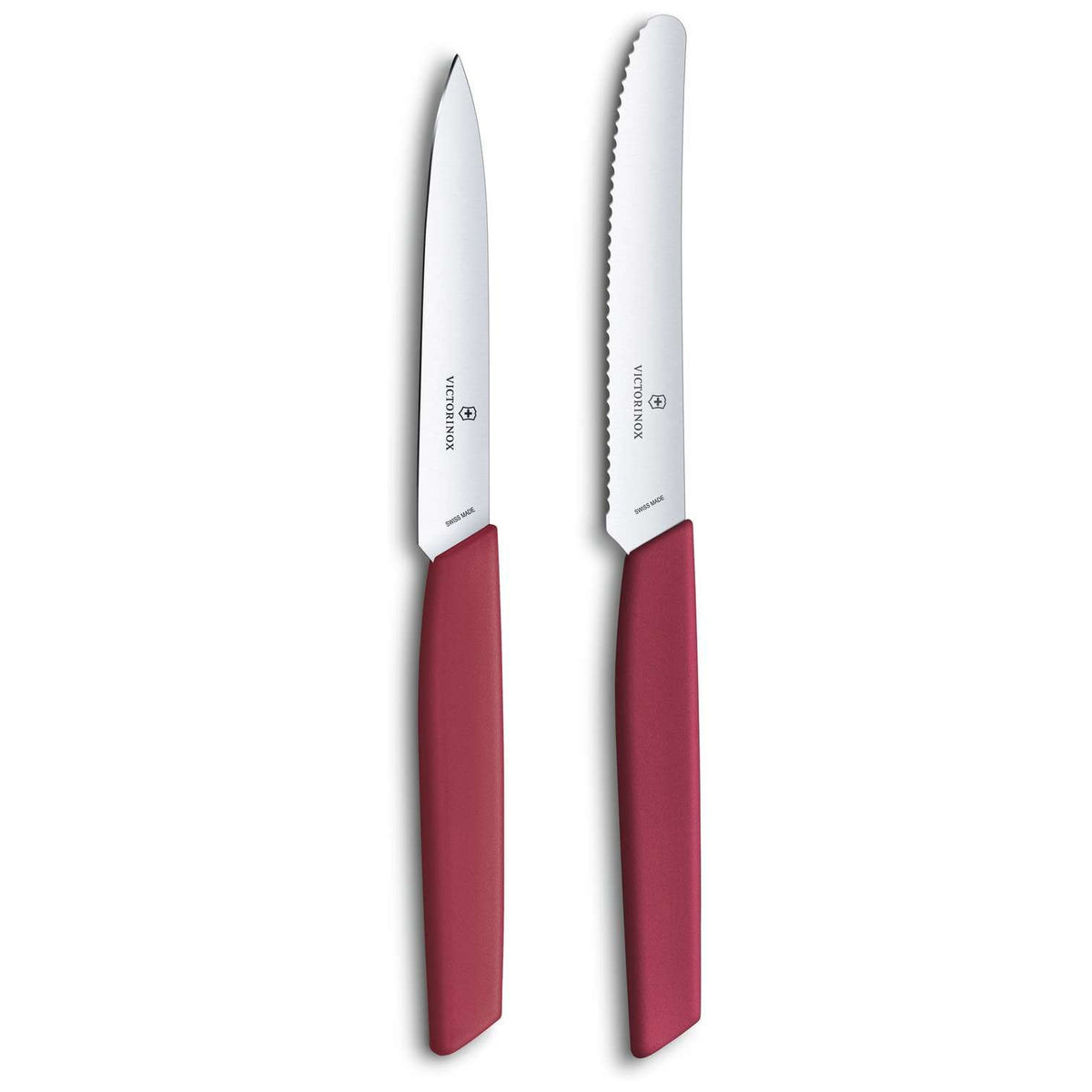 Victorinox Kitchen Knives Red Handles 2 pcs Set Swiss Modern 6.9096.2L4