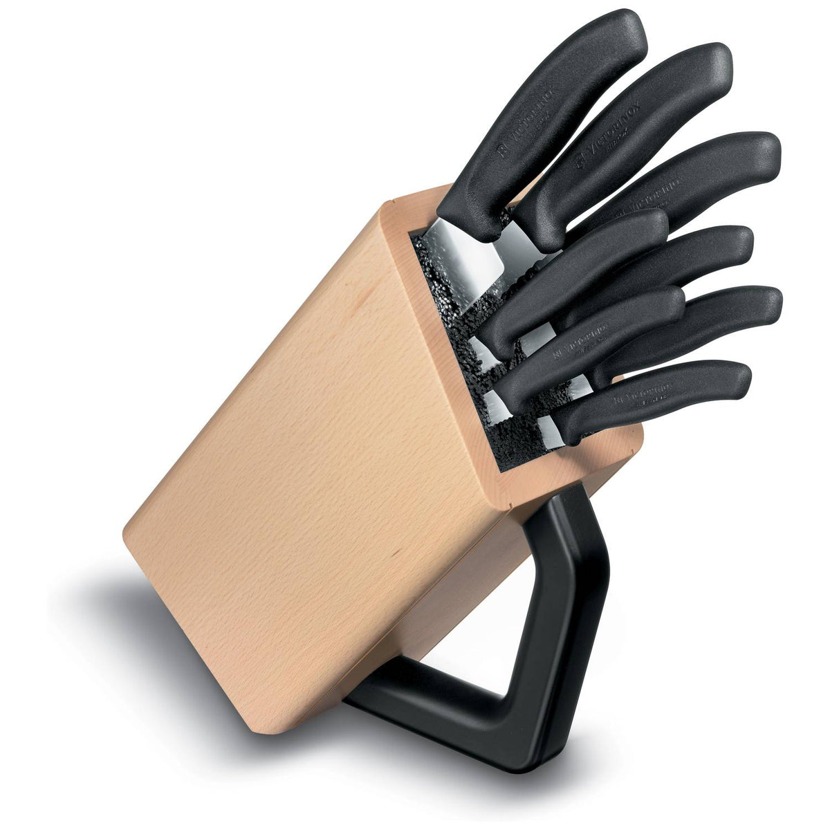 Victorinox Beechwood Knife Block Nylon Inlay 8-Piece Set Swiss Classic 6.7173.8