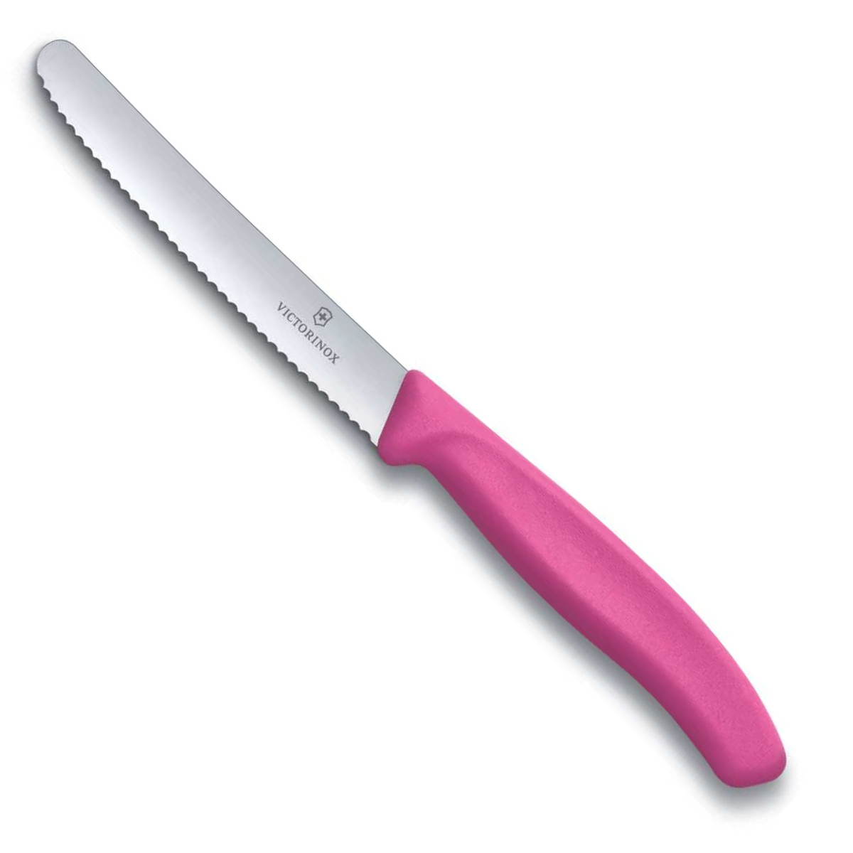 Victorinox Μαχαίρι κουζίνας 11 εκατ. στρογγυλό, οδοντωτό, ροζ λαβή Swiss Classic
