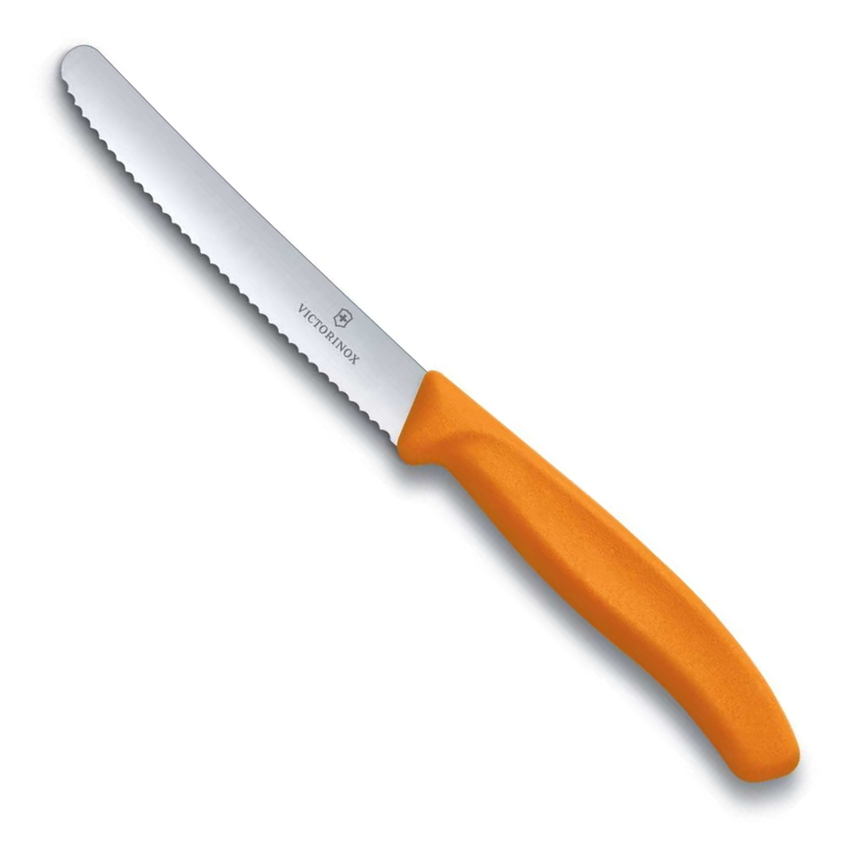Victorinox Μαχαίρι κουζίνας 11 εκατ. στρογγυλό, οδοντωτό, πορτοκαλί λαβή Swiss Classic
