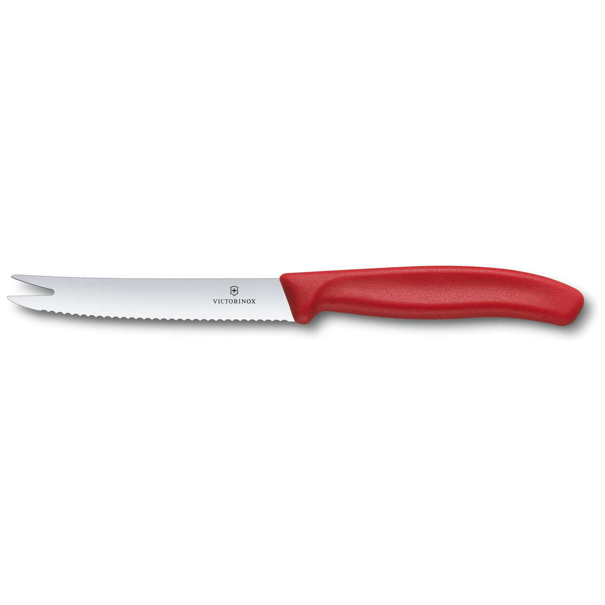 Victorinox Serrated Cheese and Sausage Knife 11 cm Red Handle Swiss Classic 6.7861