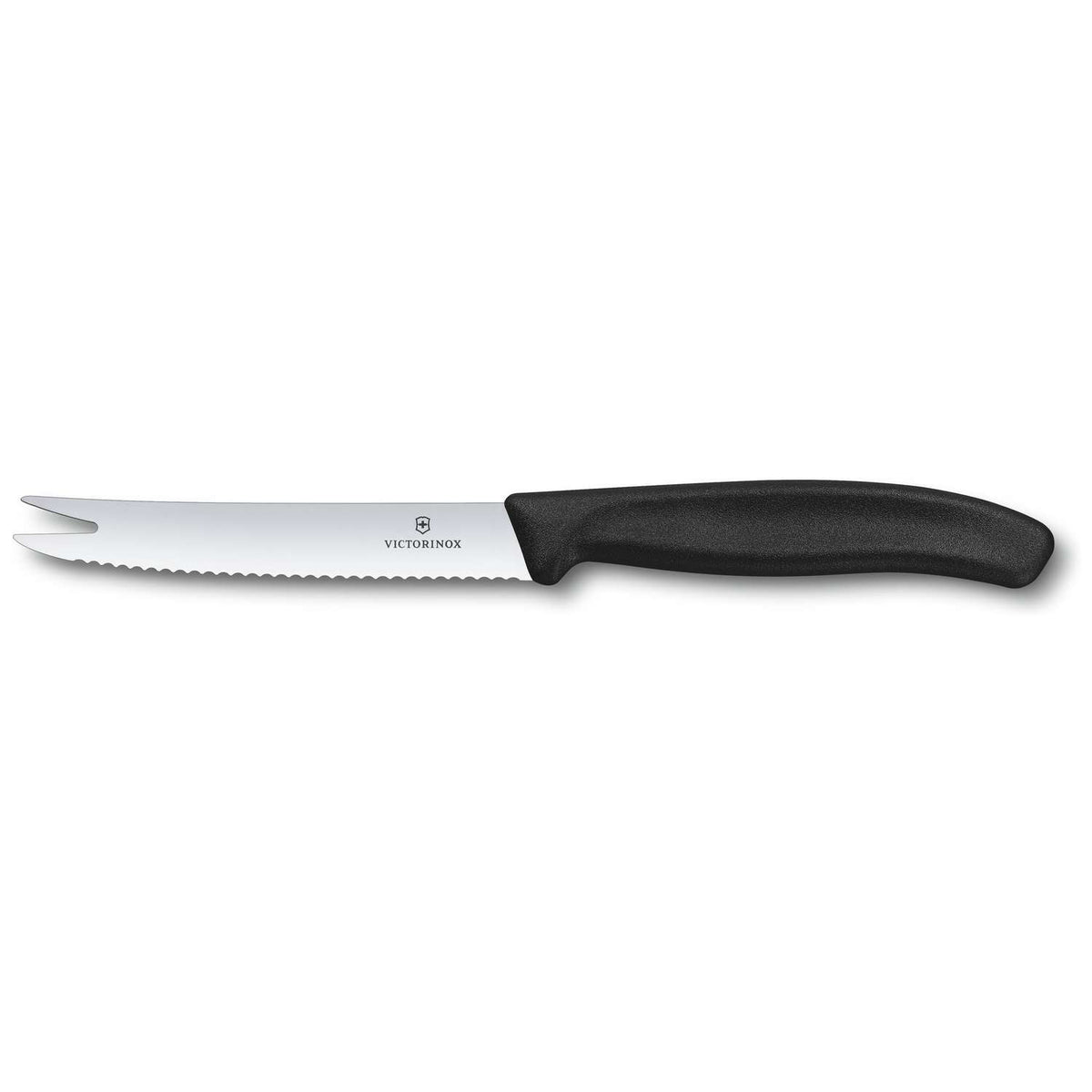 Victorinox Serrated Cheese and Sausage Knife 11 cm Black Handle Swiss Classic 6.7863