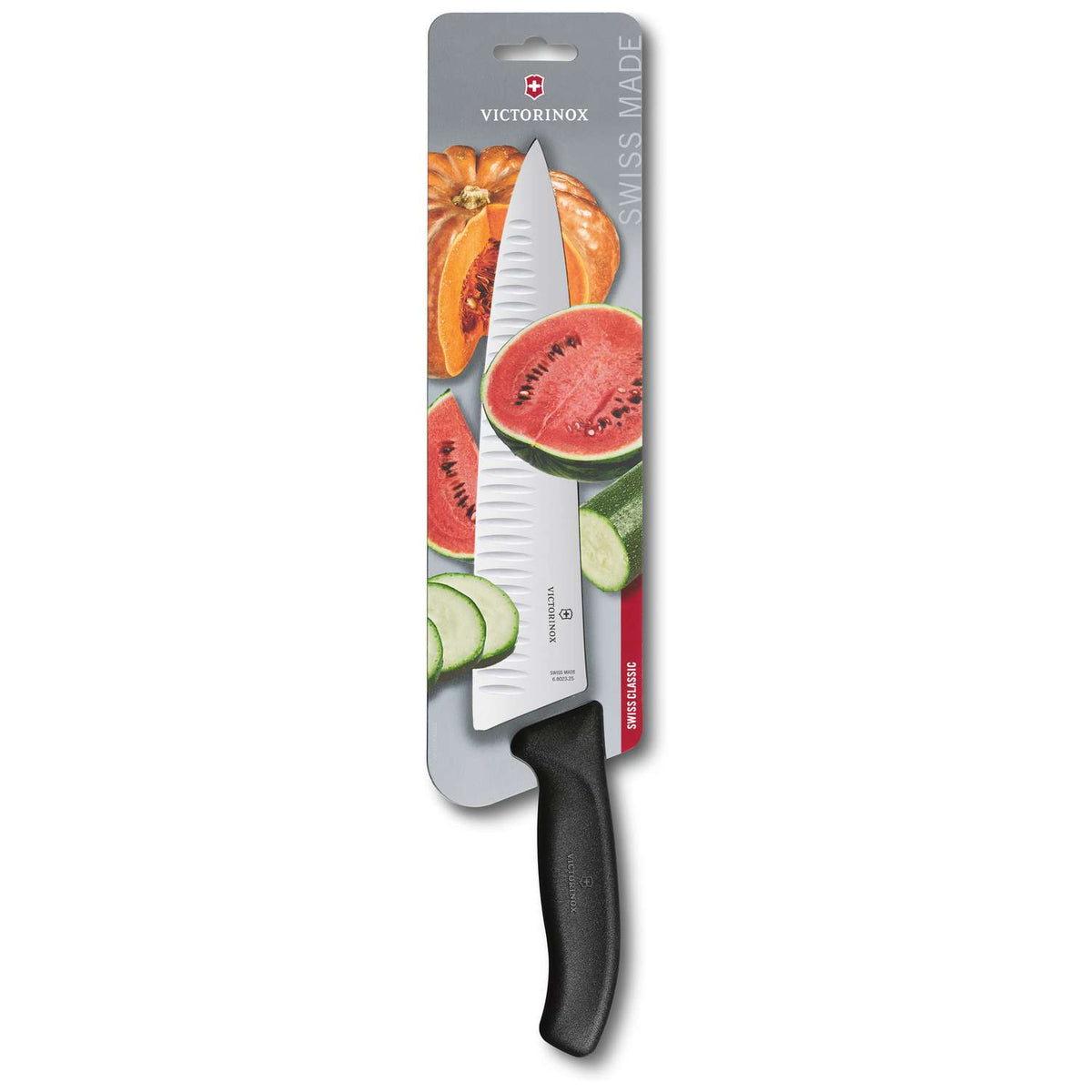 Victorinox Hollow Edge Chef's Knife 25 cm Black Handle Swiss Classic 6.8023.25B