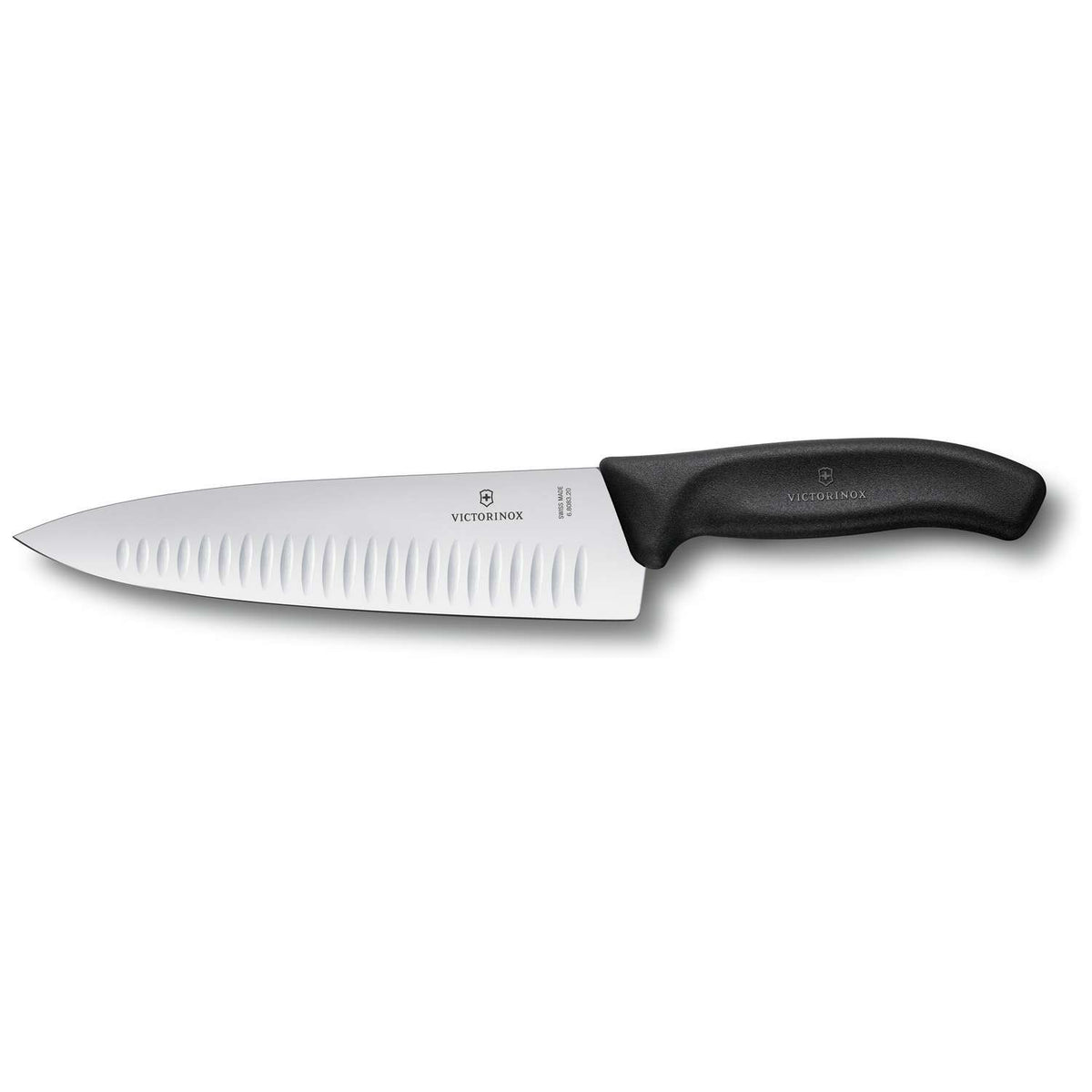 Victorinox Hollow Edge Chef's Knife Black Handle 20 cm Gift Box Swiss Classic 6.8083.20G