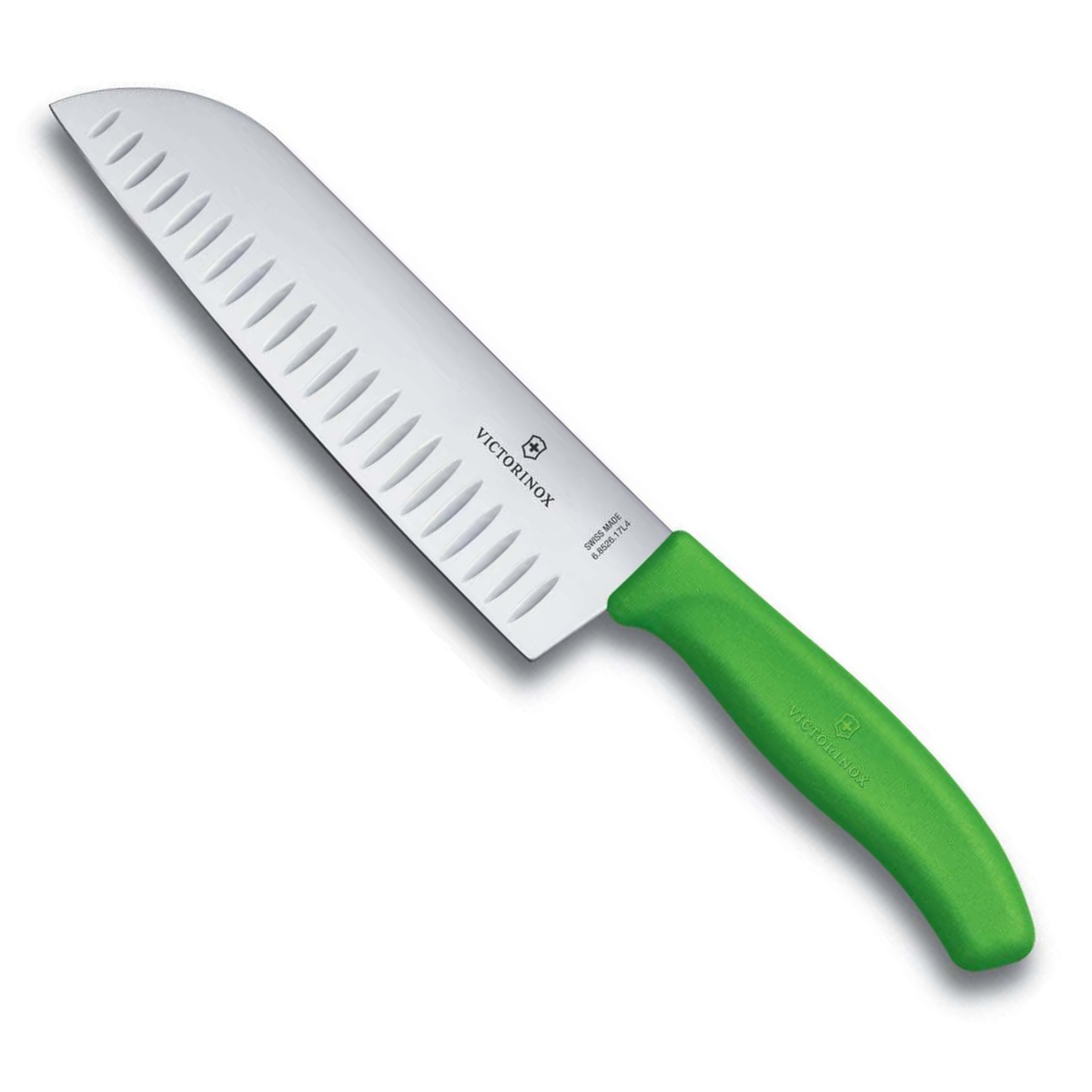 Victorinox Hollow Edge Santoku Knife Green Handle 17 cm Swiss Classic