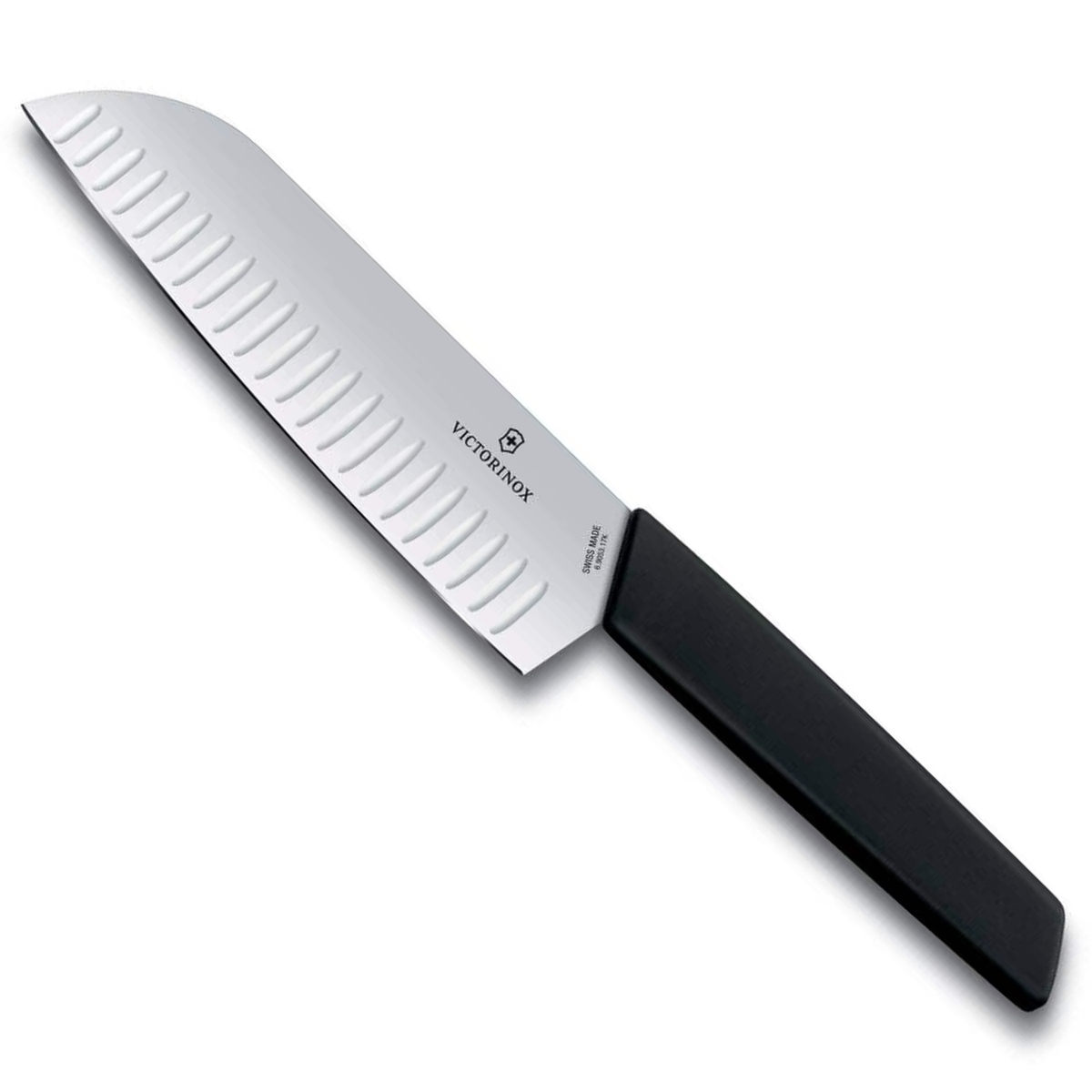 Victorinox Μαχαίρι Santoku με αυλακώσεις 17 εκατ. μαύρη λαβή Swiss Modern