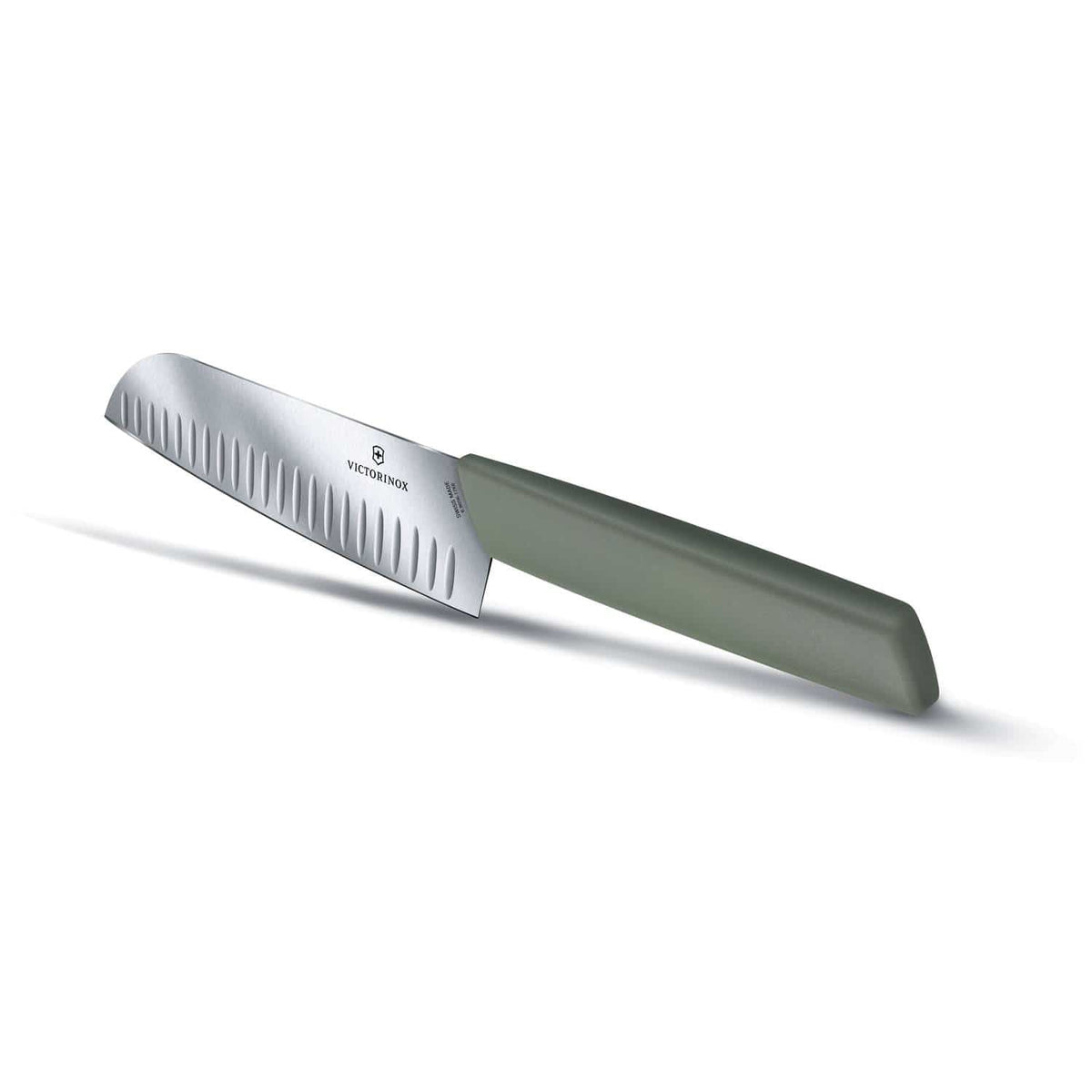Victorinox Hollow Edge Santoku Knife 17 cm Olive Swiss Modern Handle