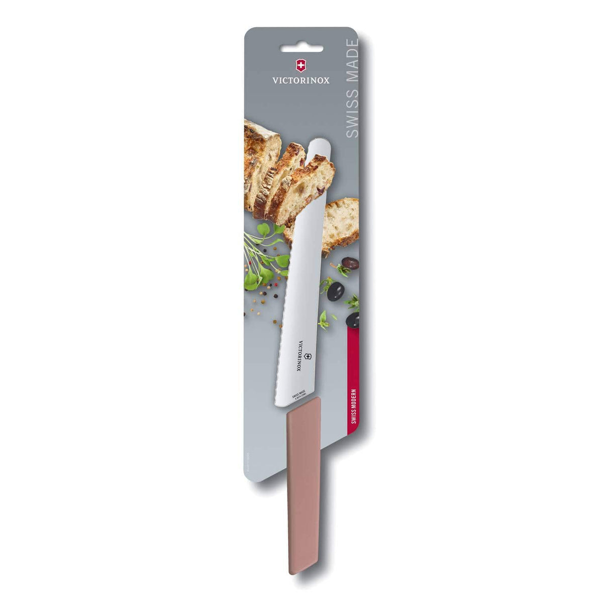 Victorinox Serrated Bread - Pastry Knife 22 cm Pink Handle Swiss Modern