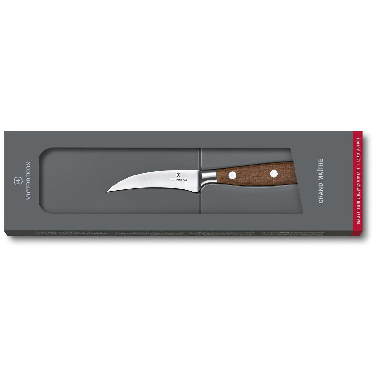 Victorinox Stainless Steel Peeling Knife with Wooden Handle 8 cm Gift Box Grand Maitre 7.7300.08G