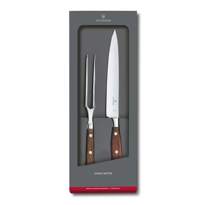 Victorinox Carving Set 2 pcs Wooden Handle Gift Box Grand Maître 7.7240.2