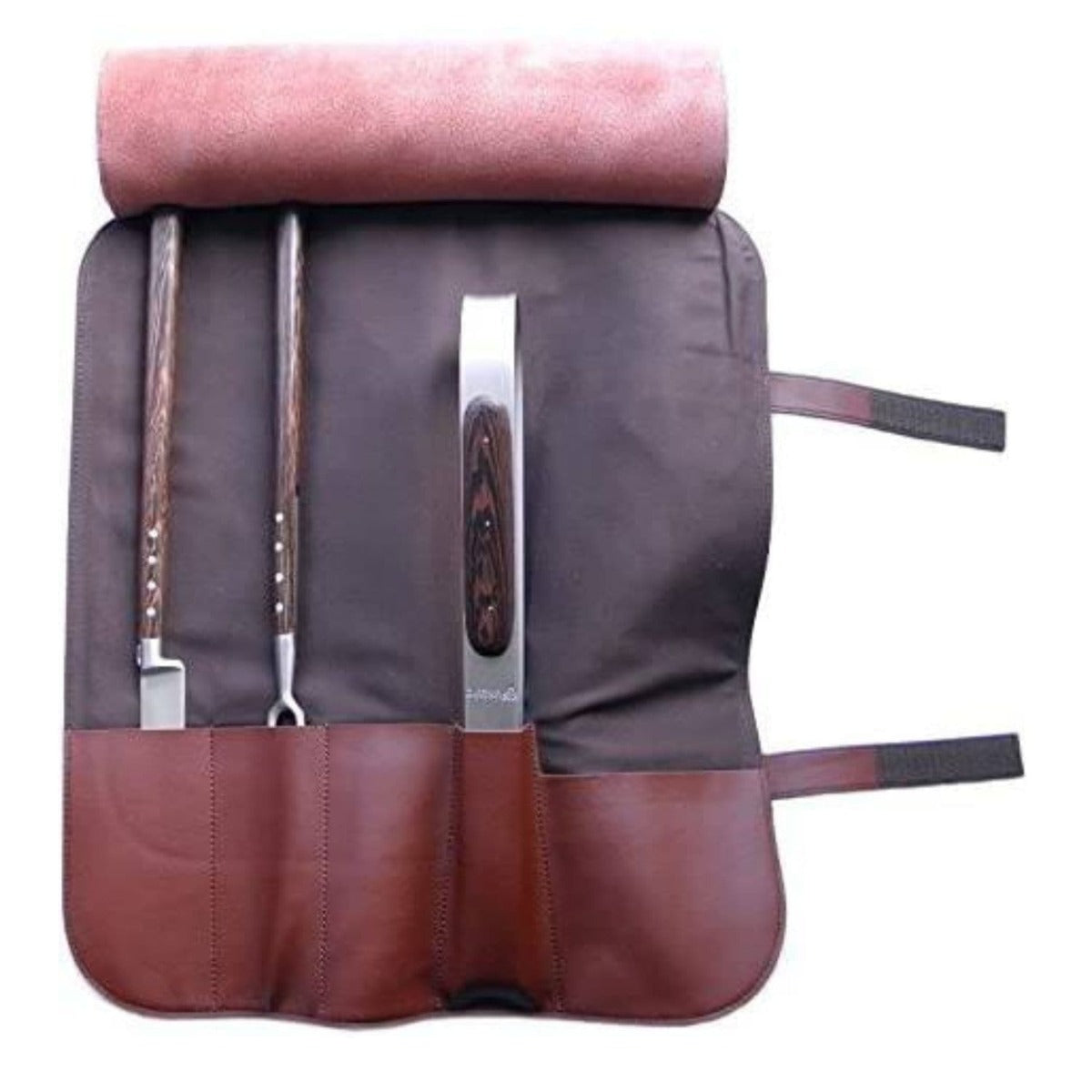 Laguiole en aubrac Handcrafted Barbecue Serving 4 pcs Set Wenge Wood Handles Laguiole en Aubrac SMB99WEI