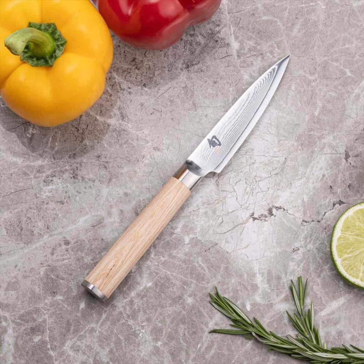 KAI Damascus Peeling Knife 9 cm Shun Classic White DM-0700W