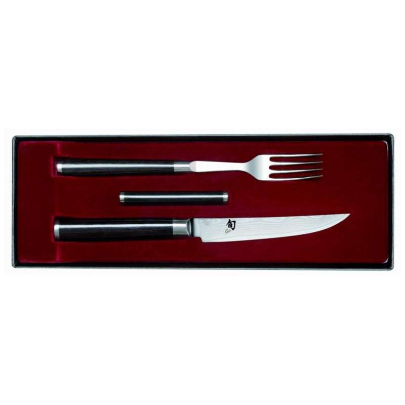 KAI Knife And Fork With Stand 2 Pcs Set Shun Classic DM-0907