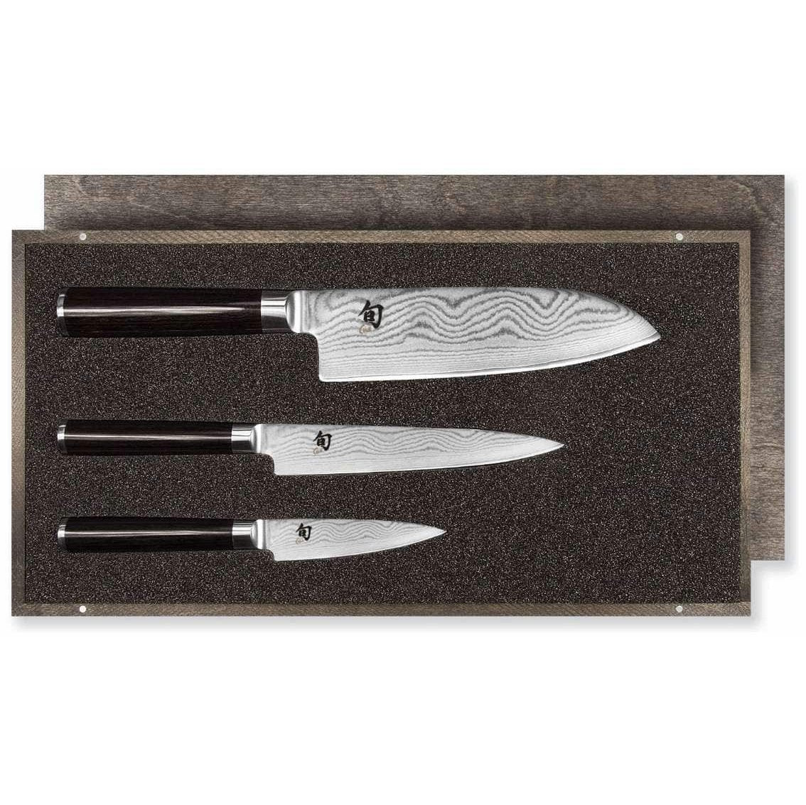 KAI Damascus Knives 3 pcs Set Shun Classic DMS-310