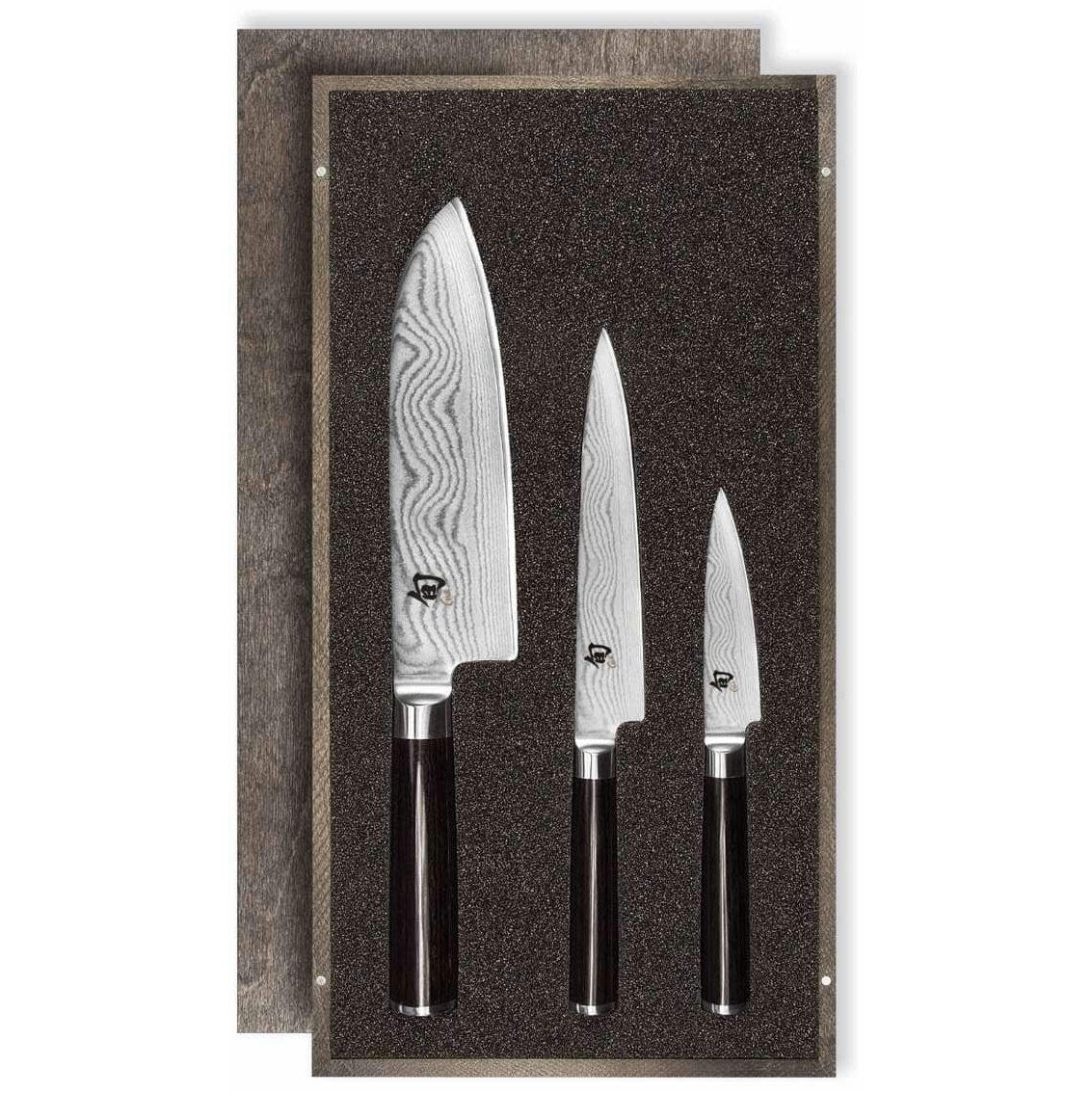 KAI Damascus Knives 3 pcs Set Shun Classic DMS-310