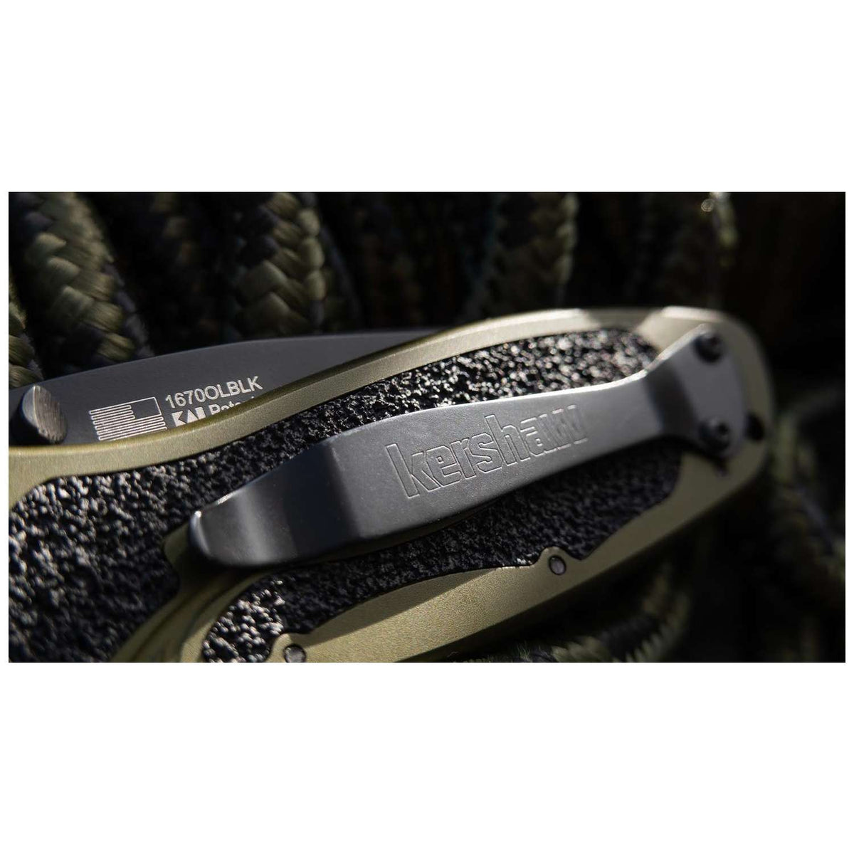 Kershaw Blur Black Ceracote Pocket Knife 9 cm Olive/Black Handle 111 gr 1670OLBLK