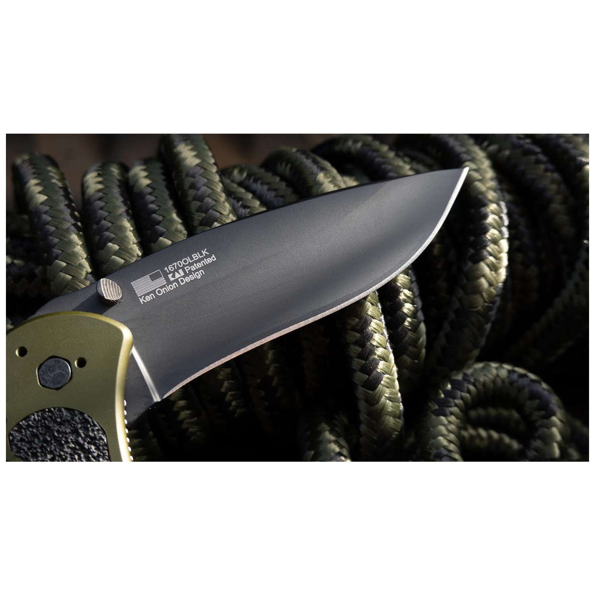 Kershaw Blur Black Ceracote Pocket Knife 9 cm Olive/Black Handle 111 gr 1670OLBLK