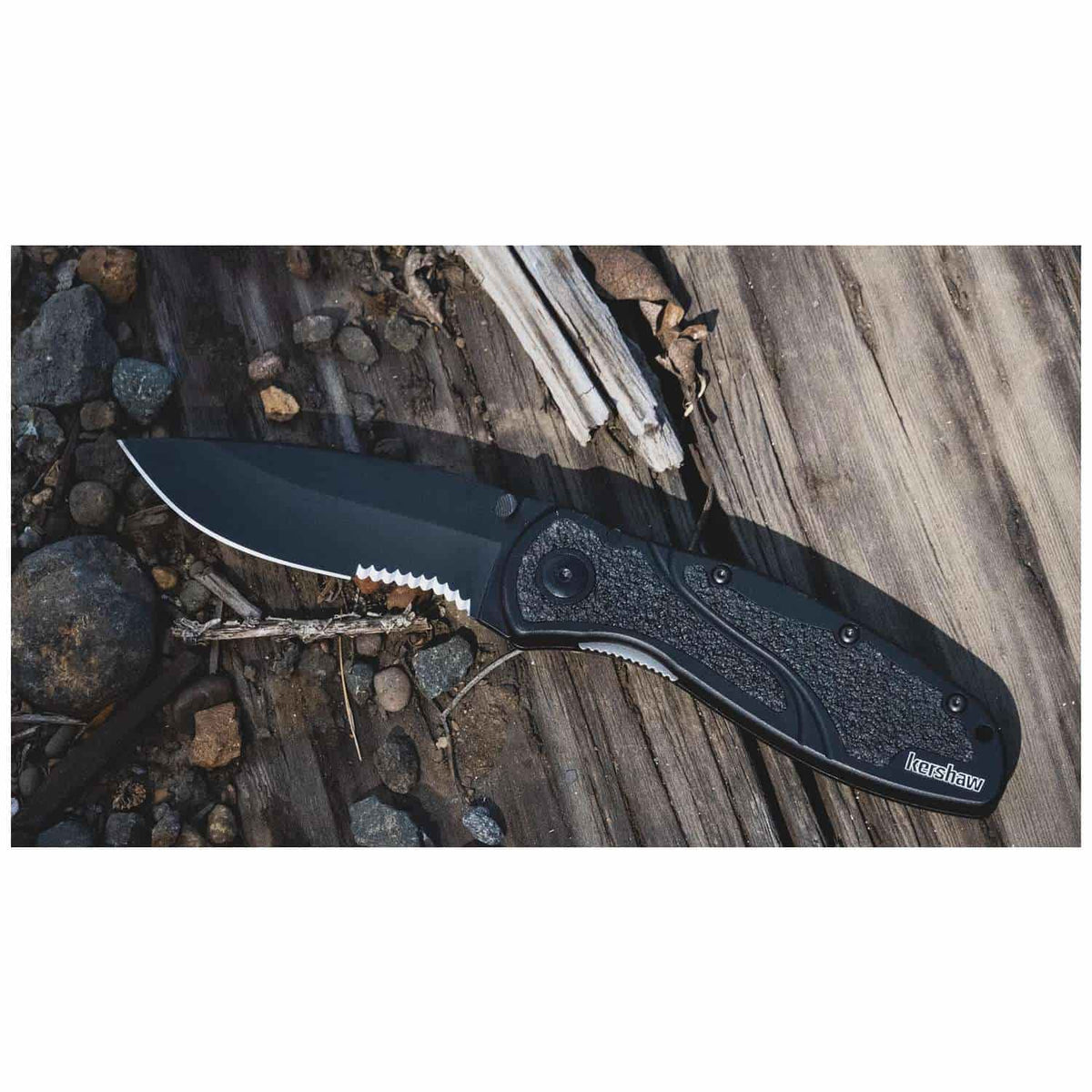 Kershaw Blur Black Serrated Ceracote Pocket Knife 9 cm Black Handle 111 gr 1670BLKST