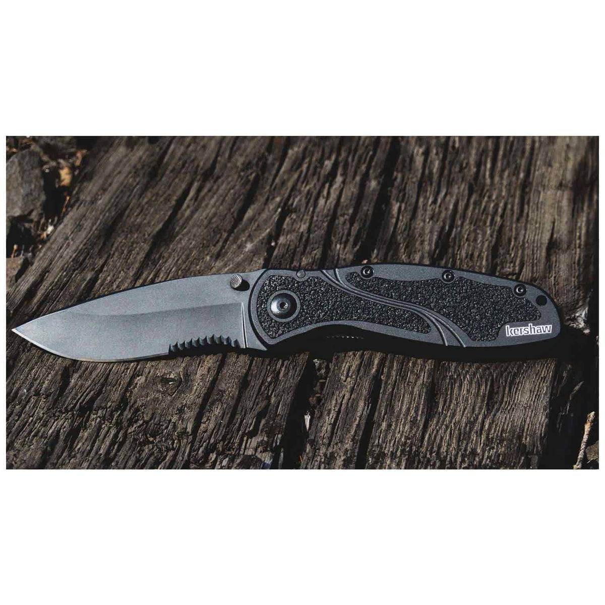 Kershaw Blur Black Serrated Ceracote Pocket Knife 9 cm Black Handle 111 gr 1670BLKST