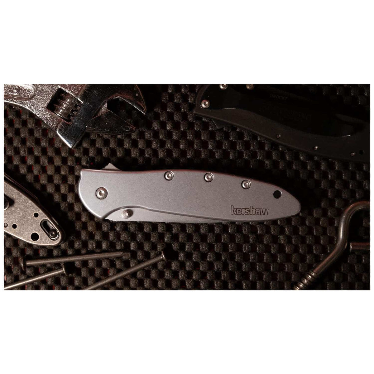 Kershaw Leek Bead-Blasted Pocket Knife 8 cm Silver Handle 85 gr 1660