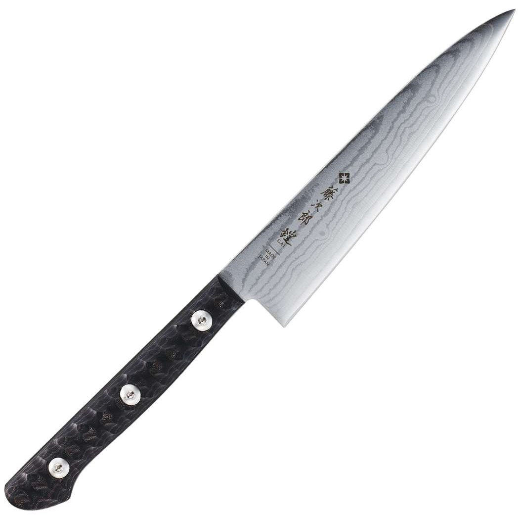 Tojiro Damascus Utility Knife 13.5 cm With Micarta Handle Gai F-1353