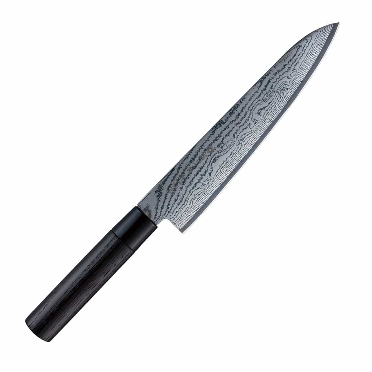 Tojiro Damascus Chef's Knife 24 cm Chestnut Handle Shippu Black FD-1595