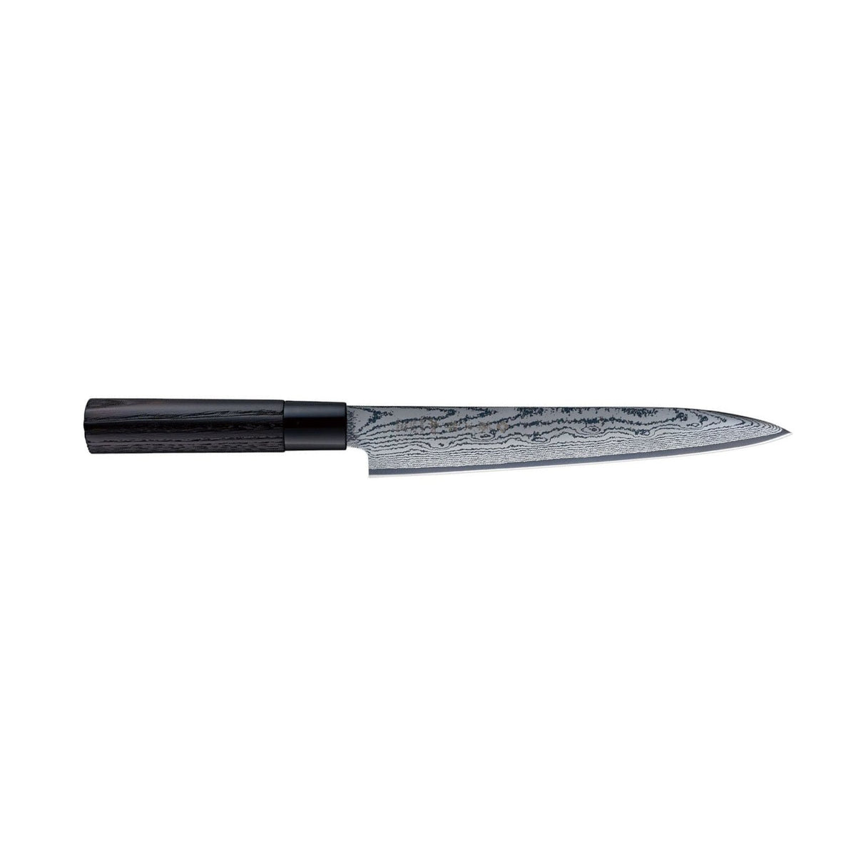 Tojiro Damascus Slicing Knife 21 cm Chestnut Handle Shippu Black FD-1599