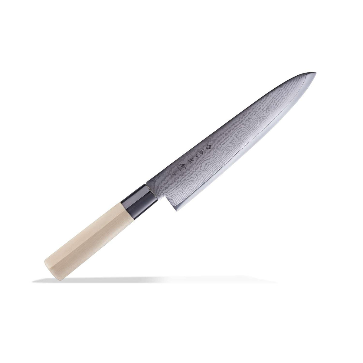 Tojiro Damascus Chef's Knife 21 cm Magnolia Handle Shippu White FD-594