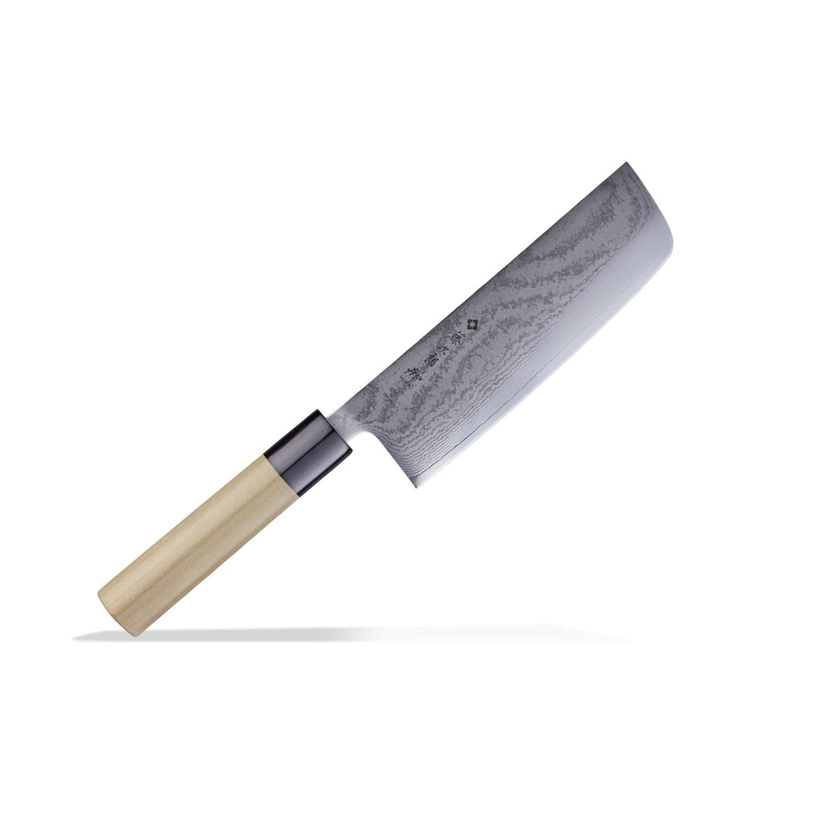Tojiro Damascus Nakiri Knife 16.5 cm Magnolia Handle Shippu White FD-598