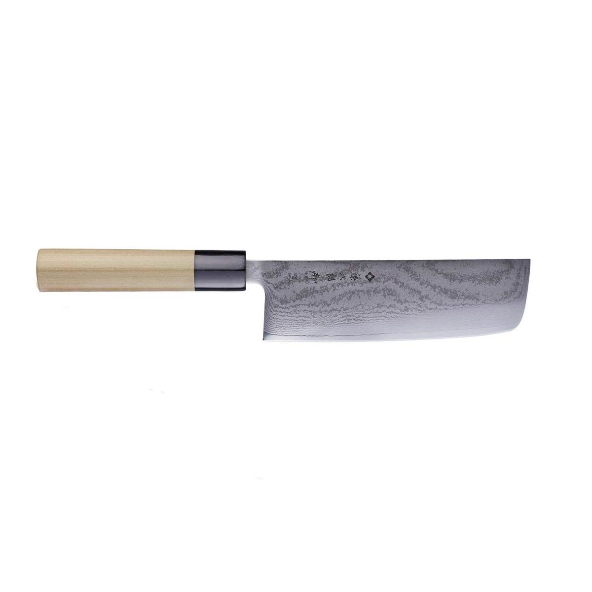 Tojiro Damascus Nakiri Knife 16.5 cm Magnolia Handle Shippu White FD-598