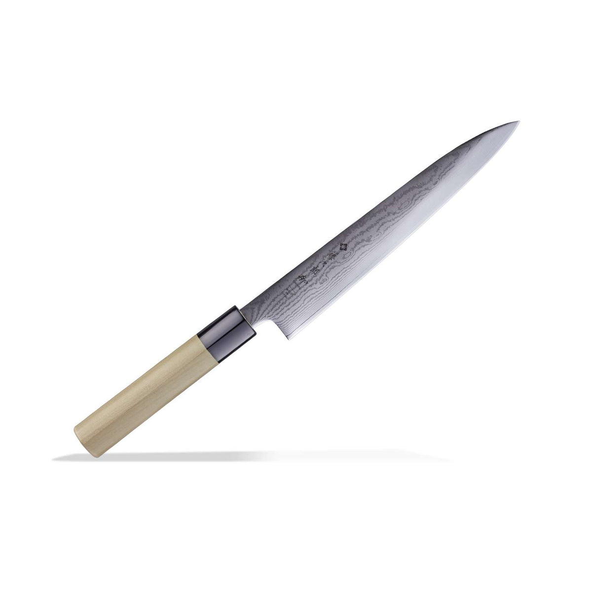 Tojiro Damascus Slicing Knife 21 cm Magnolia Handle Shippu White FD-599