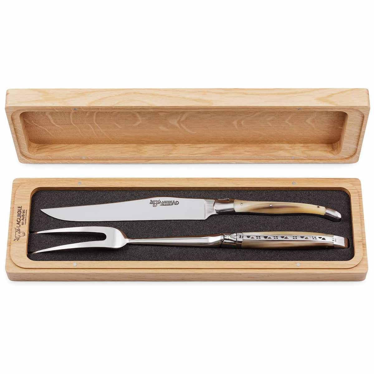 Laguiole en aubrac Carving 2 pcs Set Horn Handle Laguiole en Aubrac S2D99PCFIF
